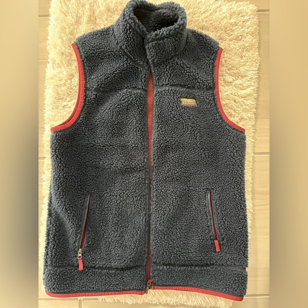 Navy blue LL Bean wool vest. Large and tall. Excellent condition